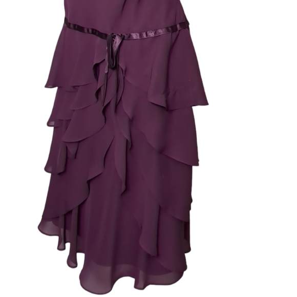 Tradition petite 14p 100% polyester midi layered dress purple - Picture 5 of 13